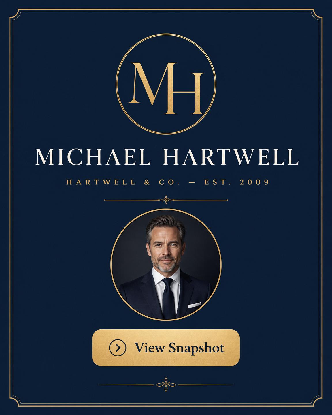 Signature Collection Professional Business Snapshot design for Michael Hartwell